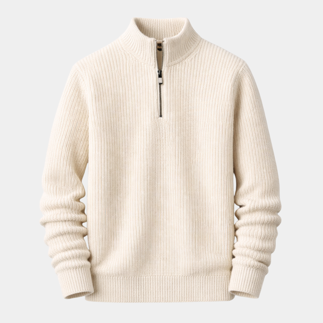 Ribbed Quarter Zip Jumper