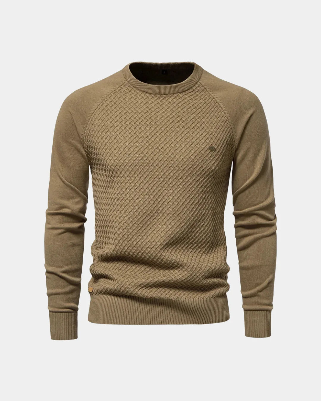 Textured Crew Neck Sweater - Verenno
