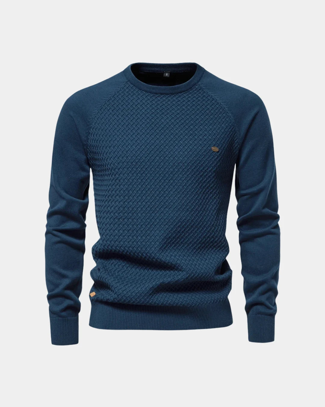 Textured Crew Neck Sweater - Verenno