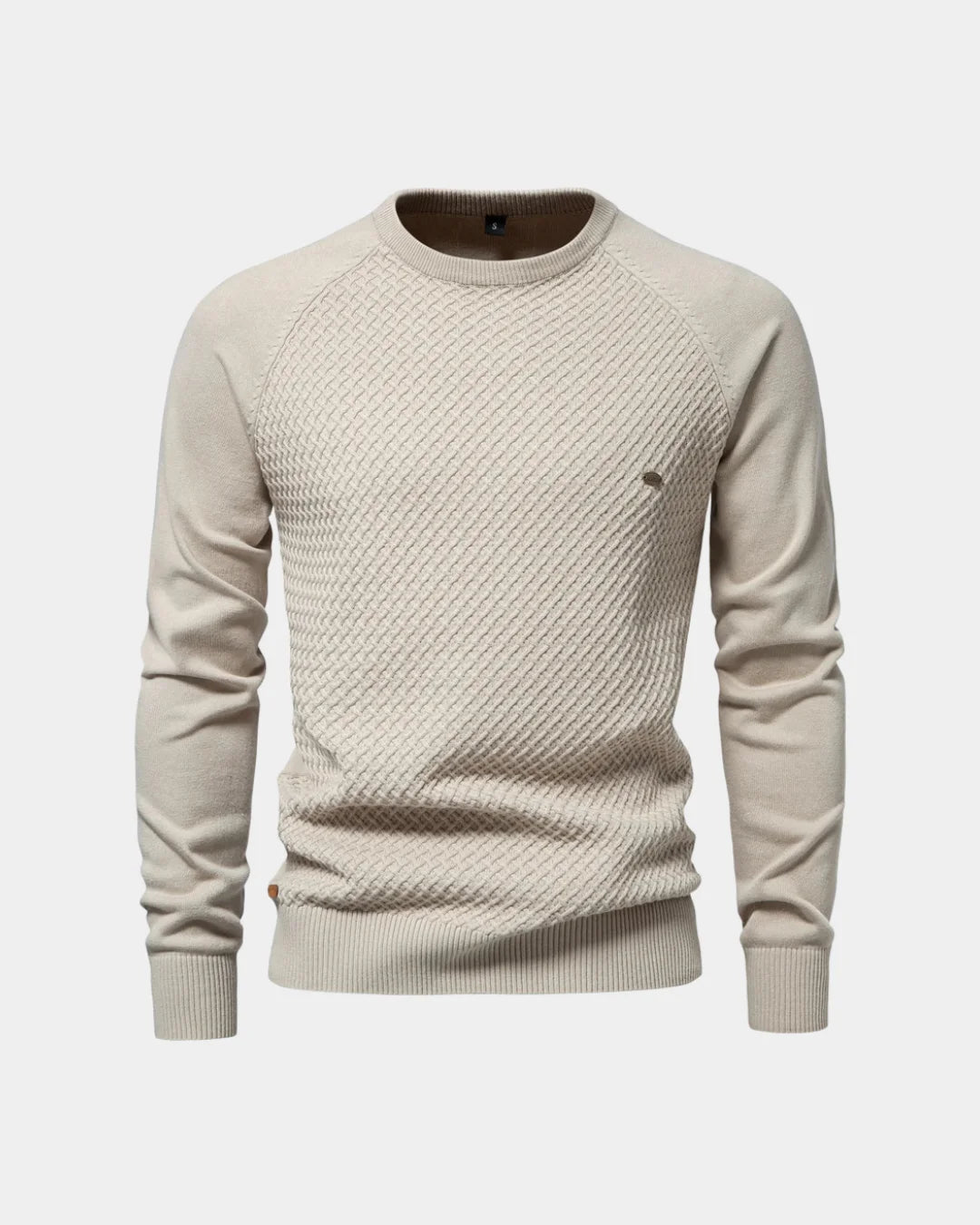 Textured Crew Neck Sweater - Verenno