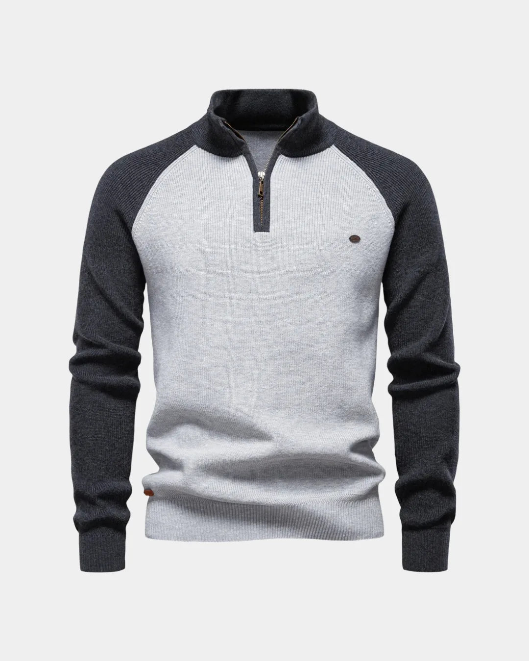 Maglione bicolore con mezza zip - Verenno