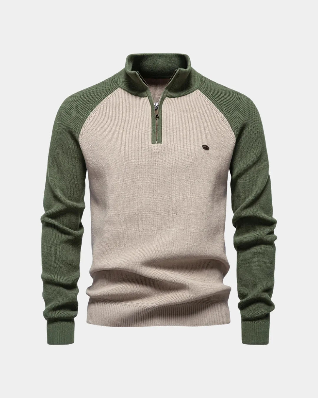 Maglione bicolore con mezza zip - Verenno