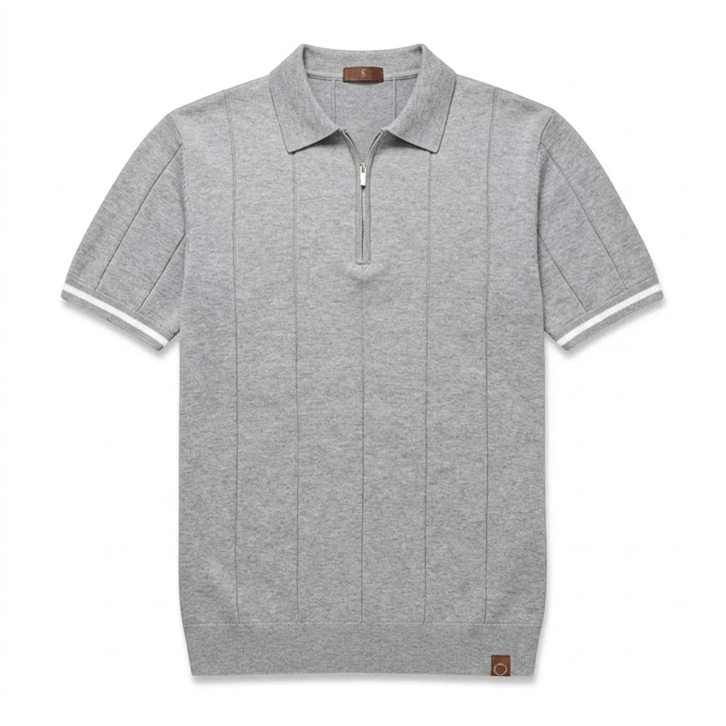 Polo zippé texturé Verenno