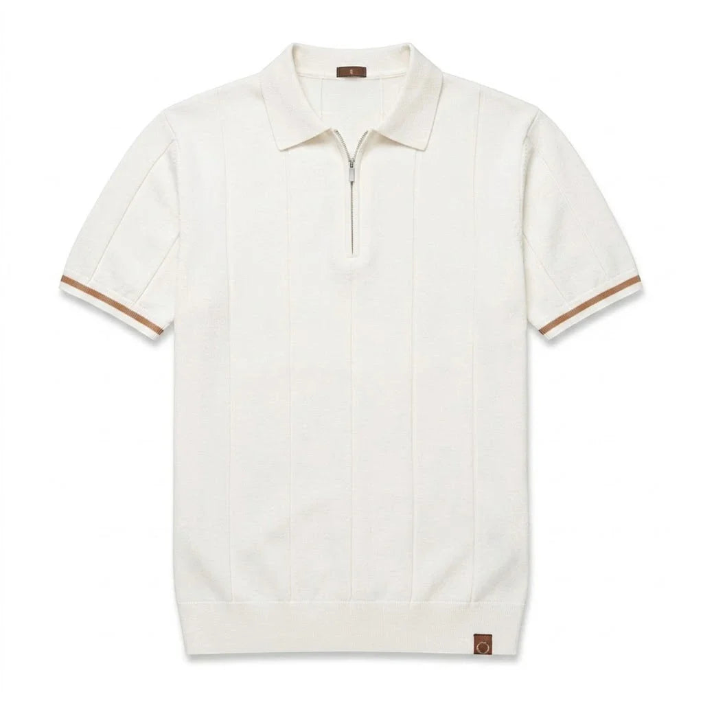 Polo zippé texturé Verenno