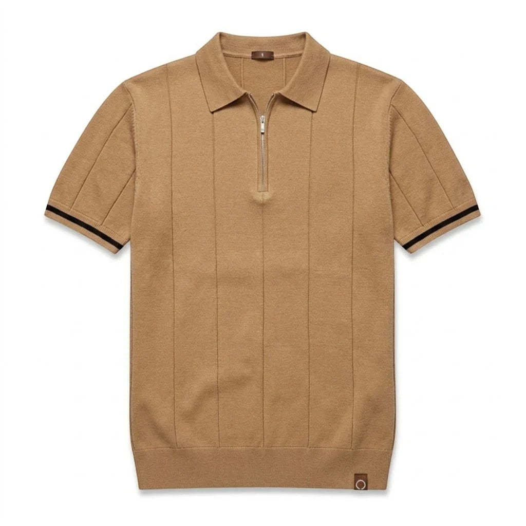 Polo zippé texturé Verenno